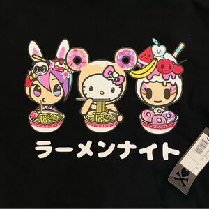 Tokidoki Hello Kitty Sweatshirt Hoodie Sweater Ramen Noodles Donuts Women Small